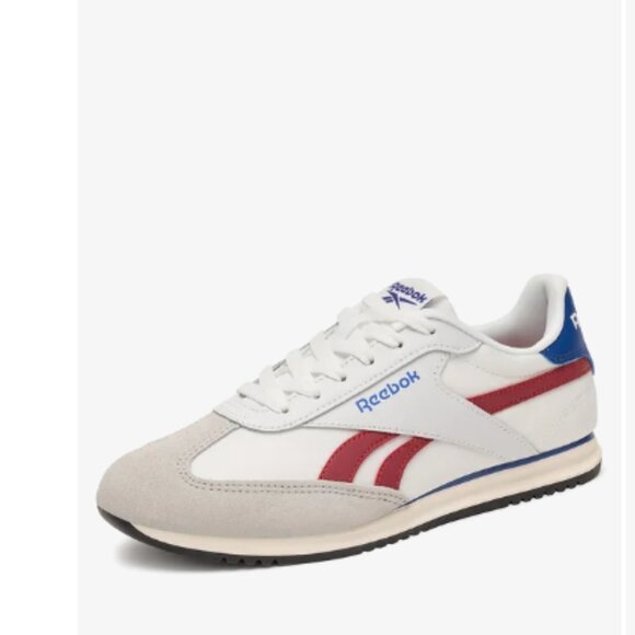 NEW REEBOK Leather Fiori Low Profile Sneakers in white/red/blue women 2512 3T4 - Picture 6 of 10